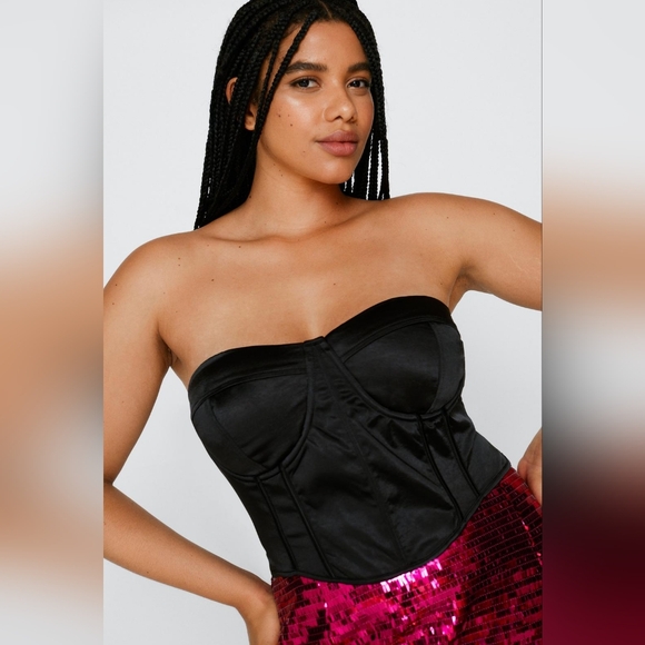 Grebrafan-black corset and skirt,4XL,faux leather,Indie Sleeze - Picture 14 of 15